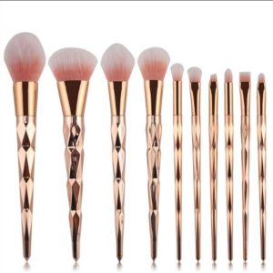 10 Piece Rose Gold Brush Set